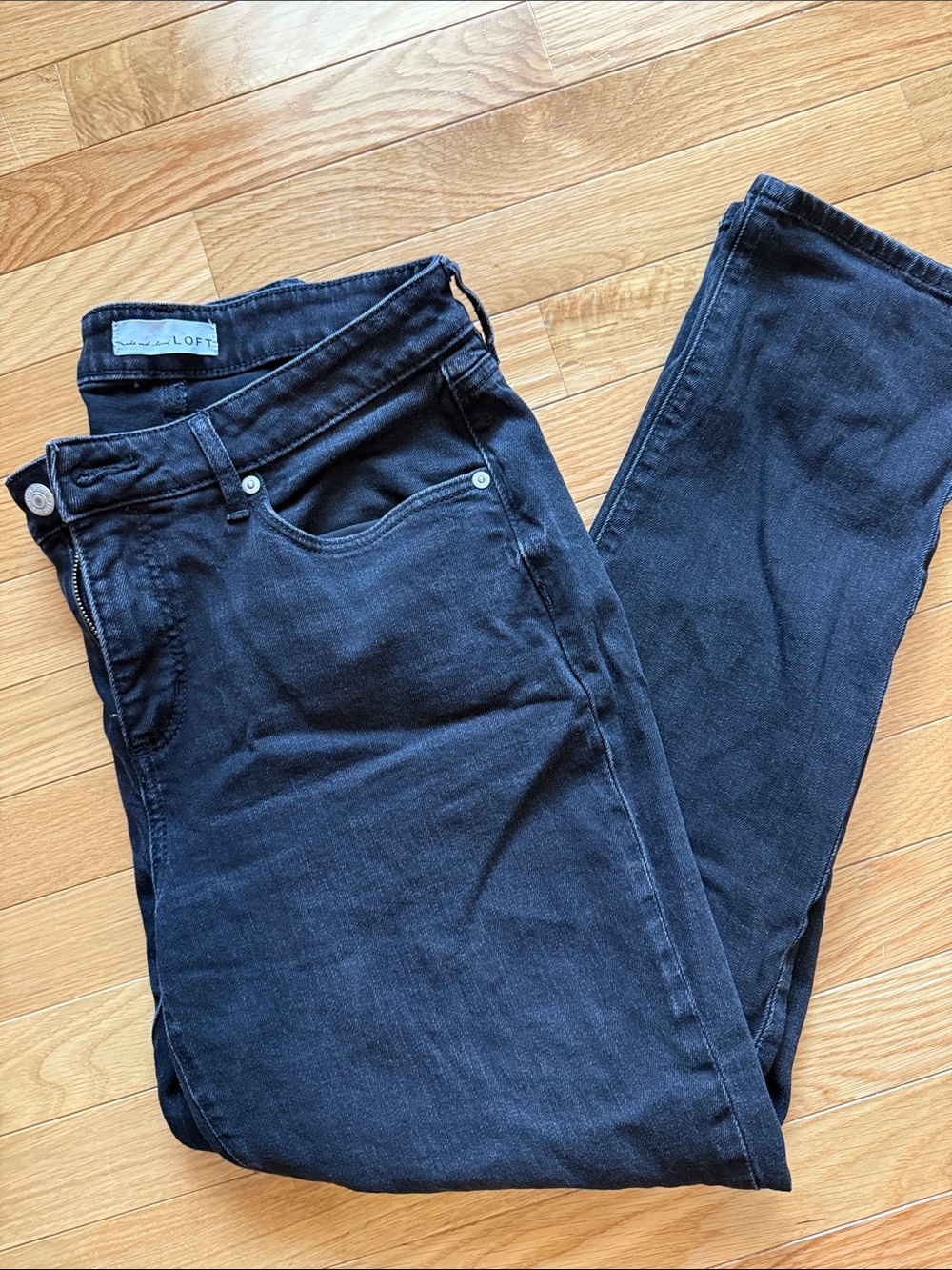 LOFT Dark Black Skinny Jeans